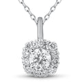 Bliss 14K White Gold 5 8 Ct Tdw Diamond Halo Pendant