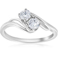 Pompeii3 14K White Gold 5 8 Ct Tdw Two Stone Diamond Engagment Ring