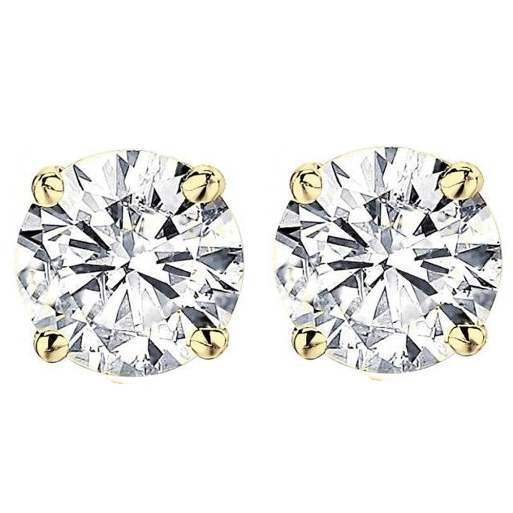 Bliss 14K Yellow Gold 2 3 8 Ct Tdw Diamond Studs Clarity Enhanced