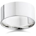 Bliss 950 Platinum Plain High Polished Ring 10Mm Flat Wedding Band White