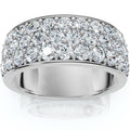 Bliss Diamond 1 1 2Ct Pave 3 Row Diamond Wedding Anniversary Ring Gold Lab Grown