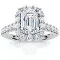 Bliss Diamond 1 3 4Ct Emerald Cut Diamond Halo Engagement Ring Gold Lab Grown
