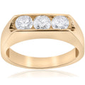 Bliss 10K Yellow Gold 1 1 2 Ct Tdw Three Stone Mens Diamond Ring White