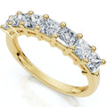 Bliss Diamond 1Ct Princess Cut 7 Stone Diamond Wedding Ring Womens Band Gold Lab Grown