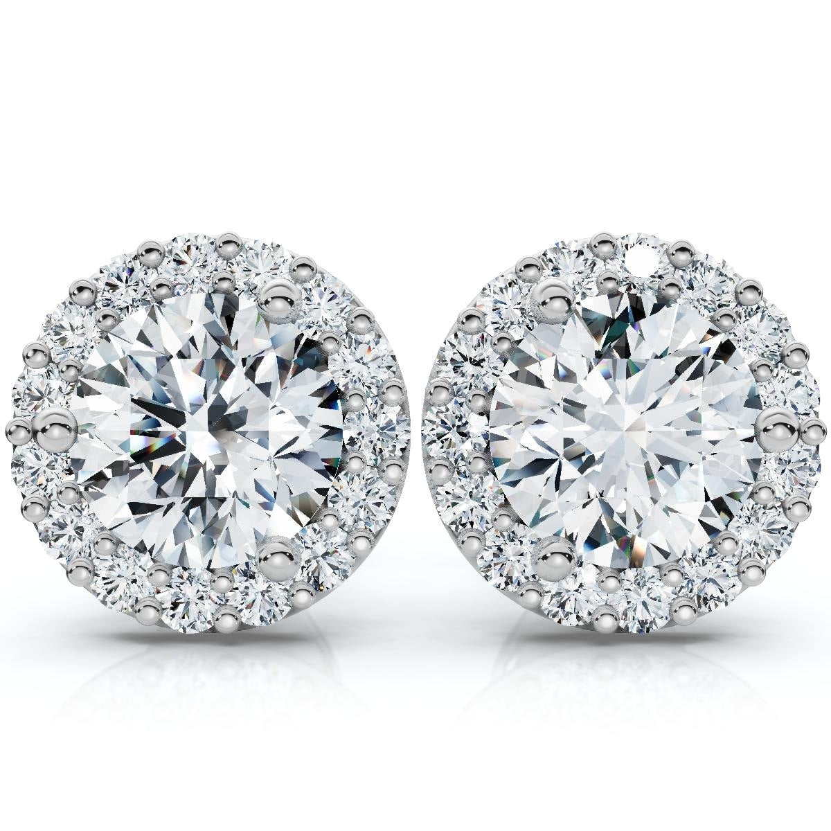 Bliss Diamond 2 1 2Ct Diamond Gold Lab Grown Halo Earrings