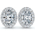 Bliss Diamond 2 1 2Ct Oval Diamond Gold Lab Grown Halo Earrings
