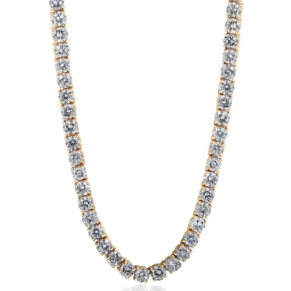 Bliss Diamond 23Ct Diamond Tennis Necklace Yellow Gold 18 Lab Grown