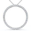 3 4Ct Circle Diamond Pendant 14K White Gold Lab Grown