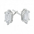 Bliss Diamond Certified 1Ct Tw Long Hexagon Diamond Studs White Gold Earrings Lab Grown