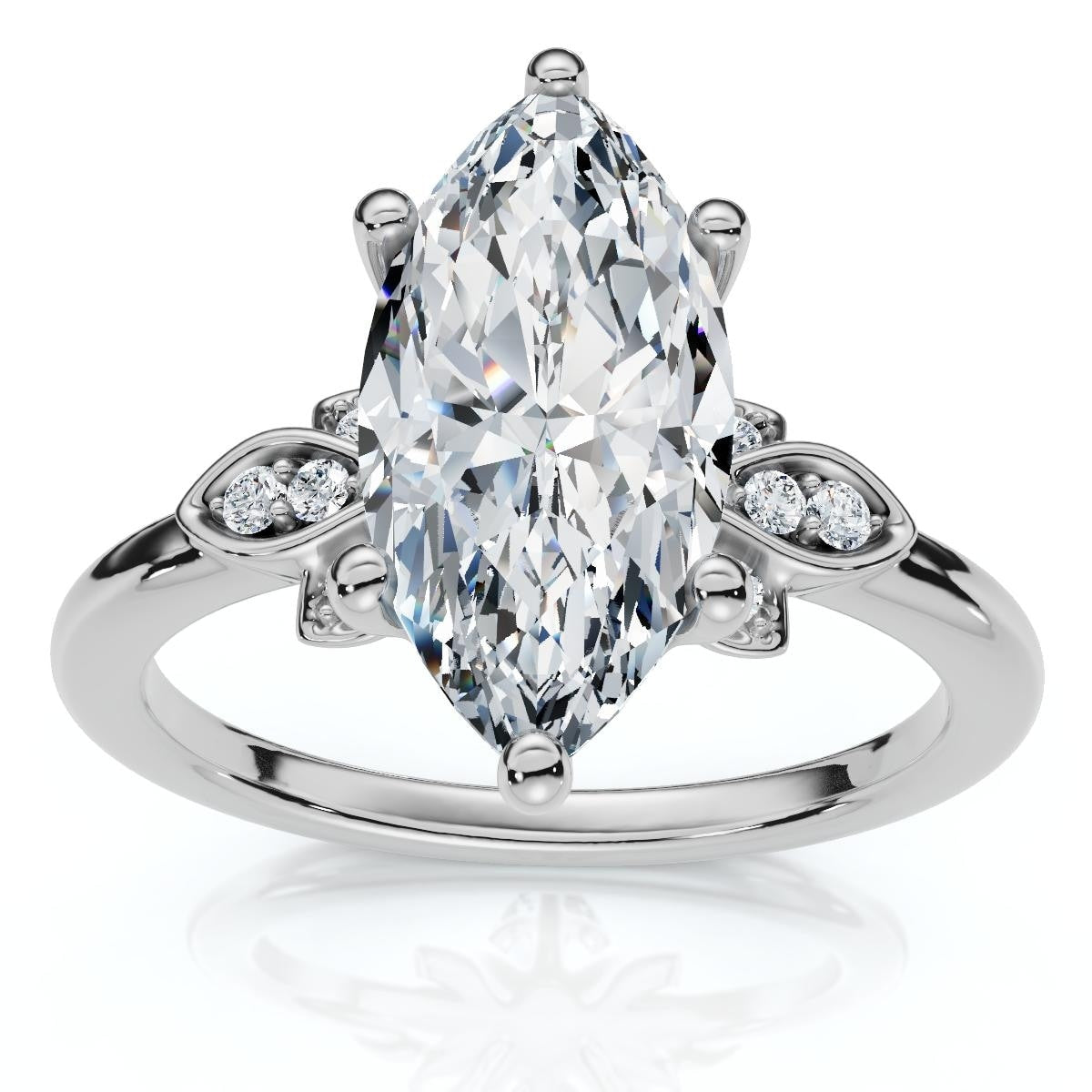 Bliss Diamond Certified 2.04Ct Fiore Marquise Diamond Engagement Ring Gold Or Platinum Lab