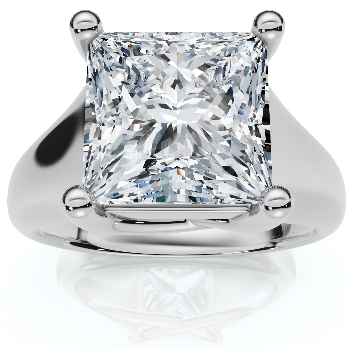 Bliss Diamond Certified 3Ct Celestia Princess Cut Diamond Engagement Ring Gold Lab Grown