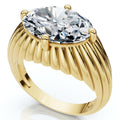 Bliss Diamond Certified 3Ct Oval Diamond Pam East West Engagement Ring Gold Lab Grown