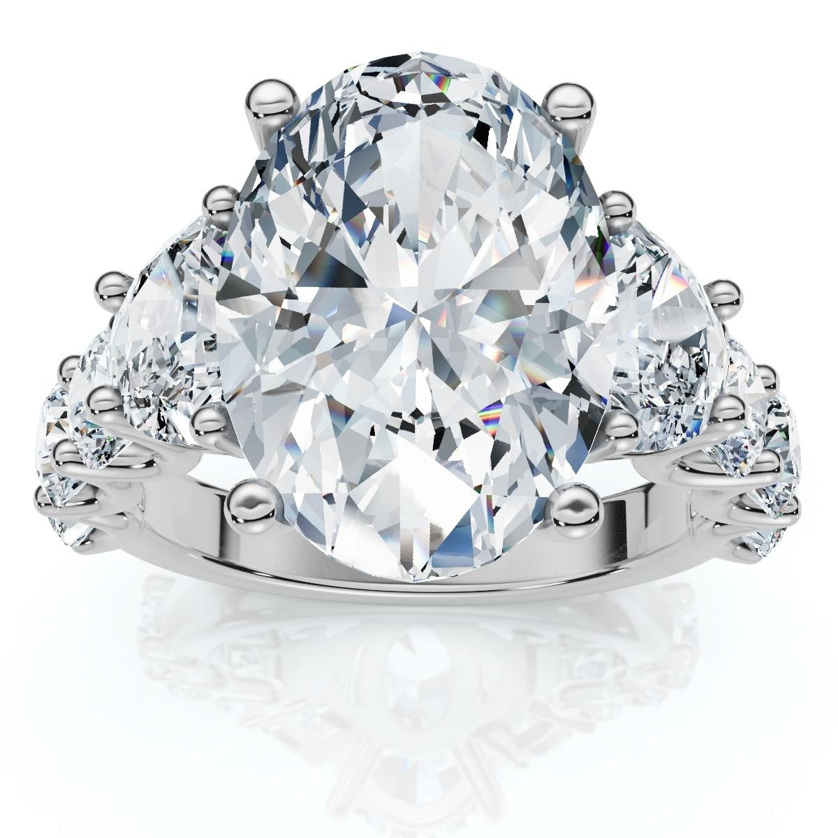 Bliss Diamond Certified 7 1 2Ct Laura Diamond Engagement Ring 5Ct Center Gold Lab Grown