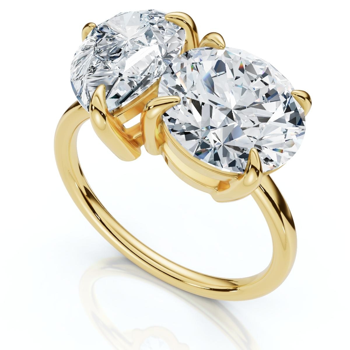 Bliss Diamond Certified Toi Et Moi 5Ct Diamond Ring Gold Lab Grown