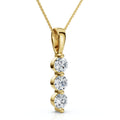 Bliss Diamond Delicate Three Stone Diamond White Or Yellow Gold Lab Grown 18 Necklace