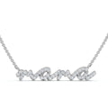Bliss Diamond Diamond Script Mama Pendant Gold Necklace 1 1 2 Wide Lab Grown