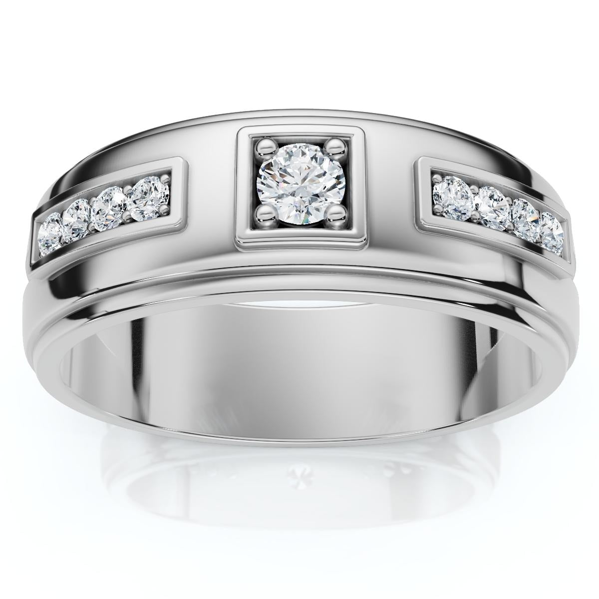 Bliss Diamond Mens 1 4Ct Matthew Diamond Wedding Ring Polished Gold Lab Grown