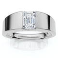 Bliss Diamond Mens 1Ct Emerald Cut Diamond Wedding Anniversary Ring Gold Or Platinum
