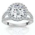 Platinum 2 Ct Tdw Diamond Engagement Halo Ring G H Si
