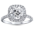 Bliss Platinum 1 Ct Tdw Diamond Cushion Halo Engagement Ring Clarity Enhanced G H Si2 I1
