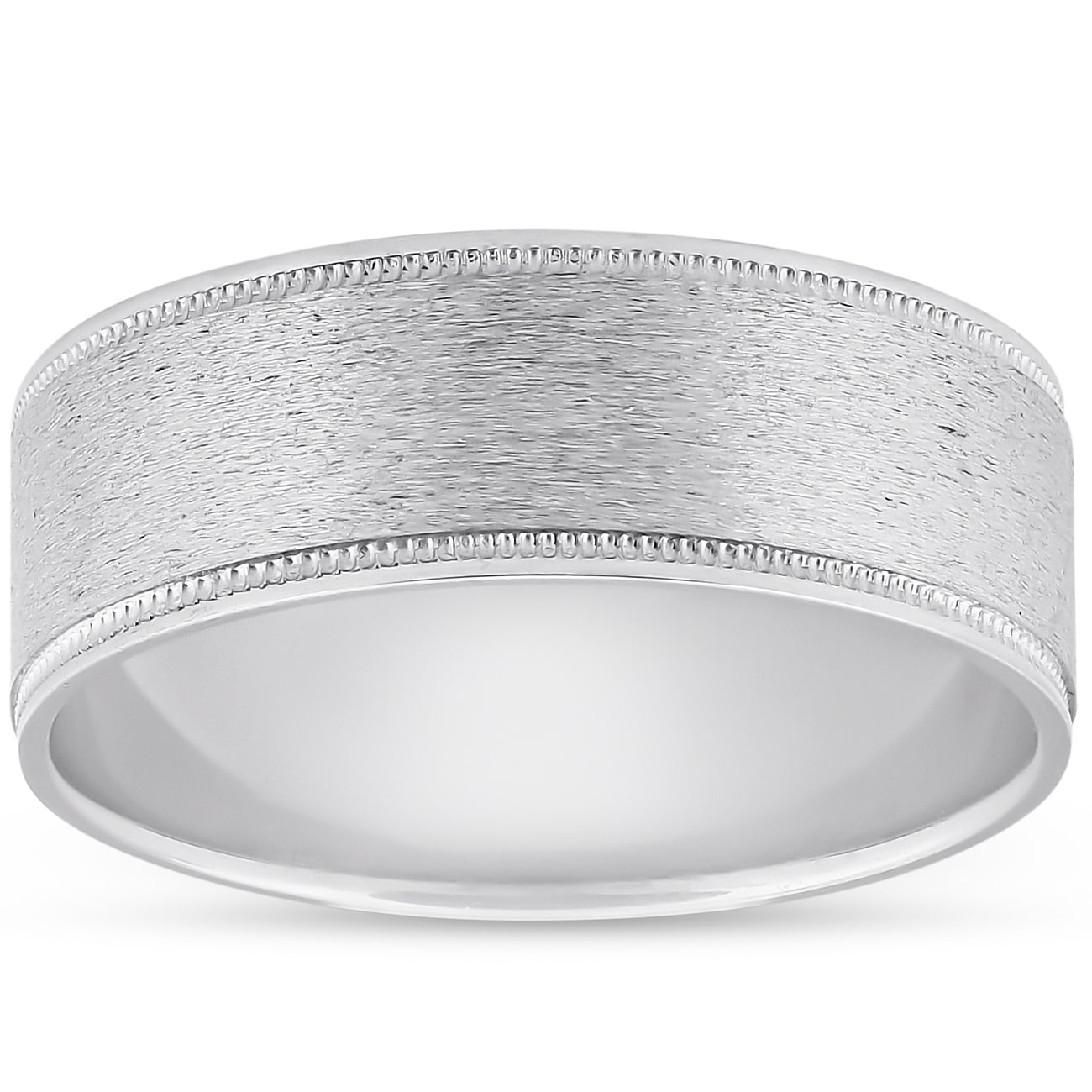 Bliss Platinum 8Mm Brushed Comfort Fit Ring Mens Wedding Band