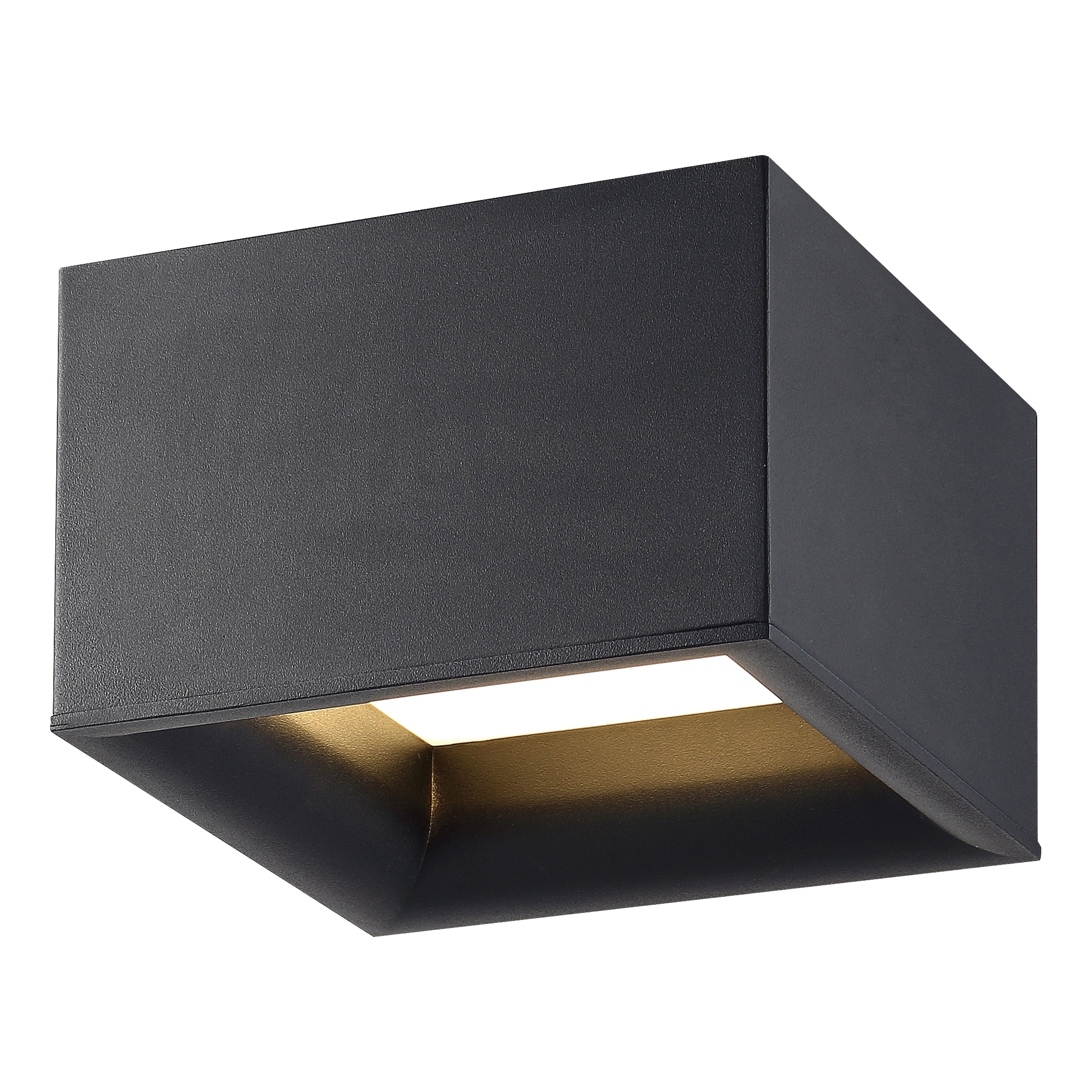 Bloc 1 Light Black Led Flush Mount