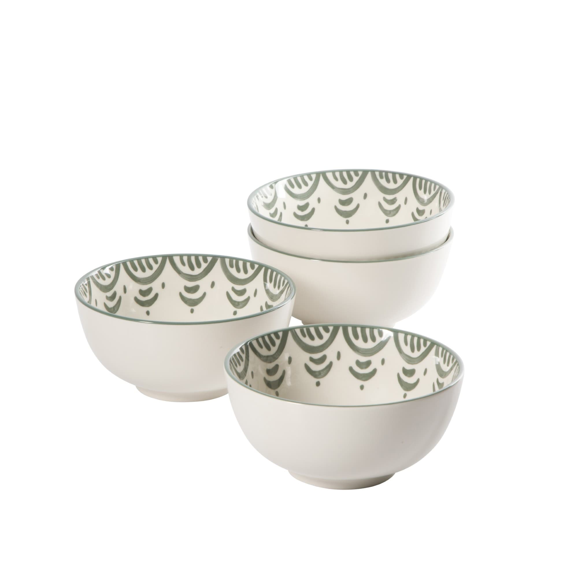 Bloomhouse 2 Time Oprahs Favorite Things Valencia Flor 4 Piece 6 Cereal Bowl Set Stoneware Floral Decal Design