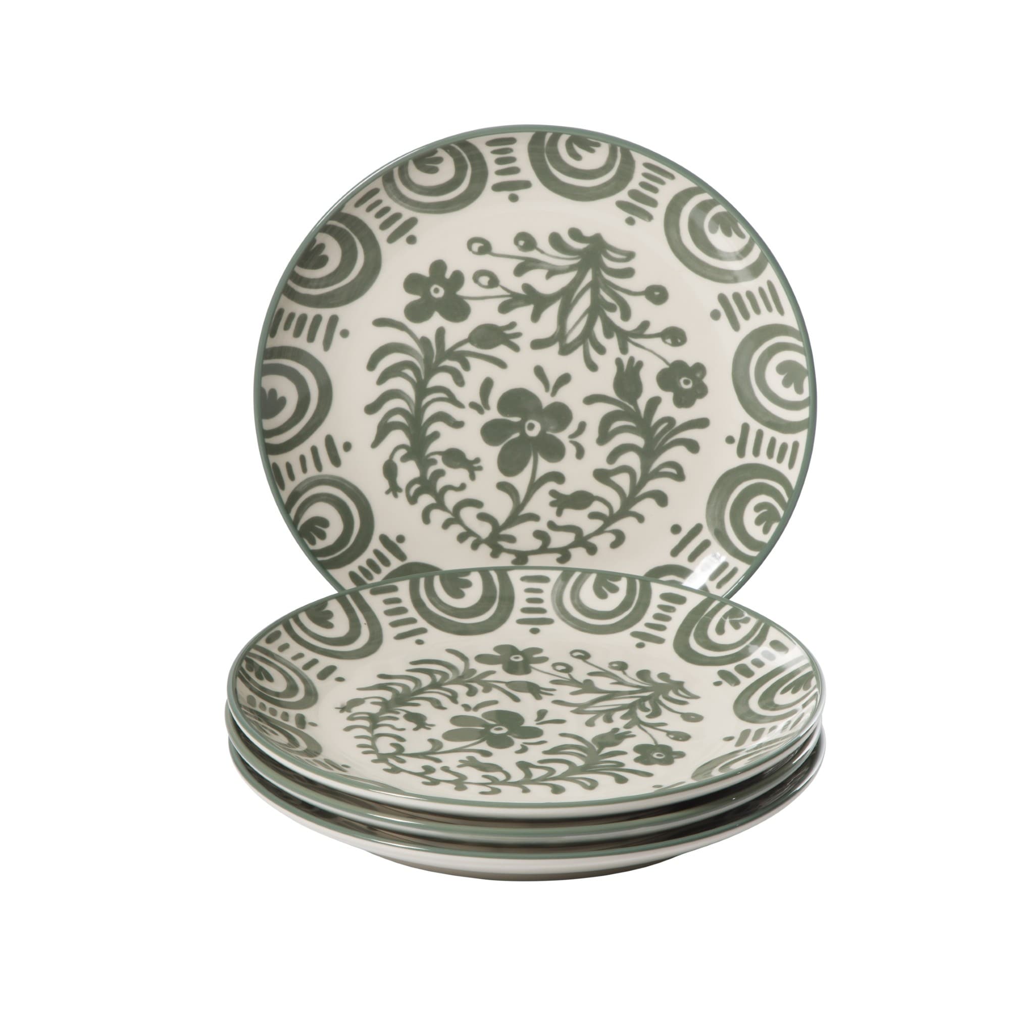 Bloomhouse 2 Time Oprahs Favorite Things Valencia Flor 4 Piece Salad Plate Set 8.75 Stoneware Floral Decal Design