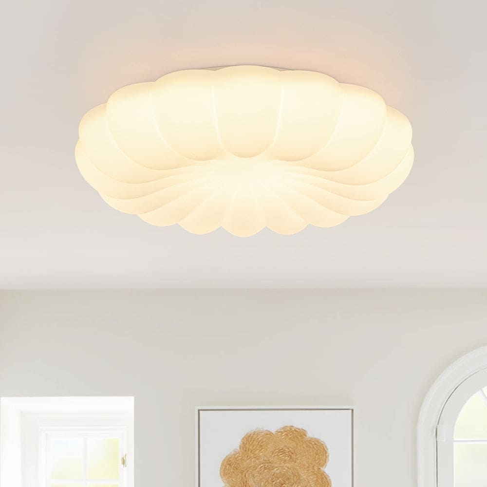 Blooming Peony Dimmable Led Flush Mount Nursery Ceiling Light 18.9 In