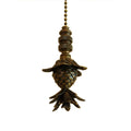 Blooming Pineapple Ceiling Fan Pull 3 H With 12 Antiqued Brass Chain