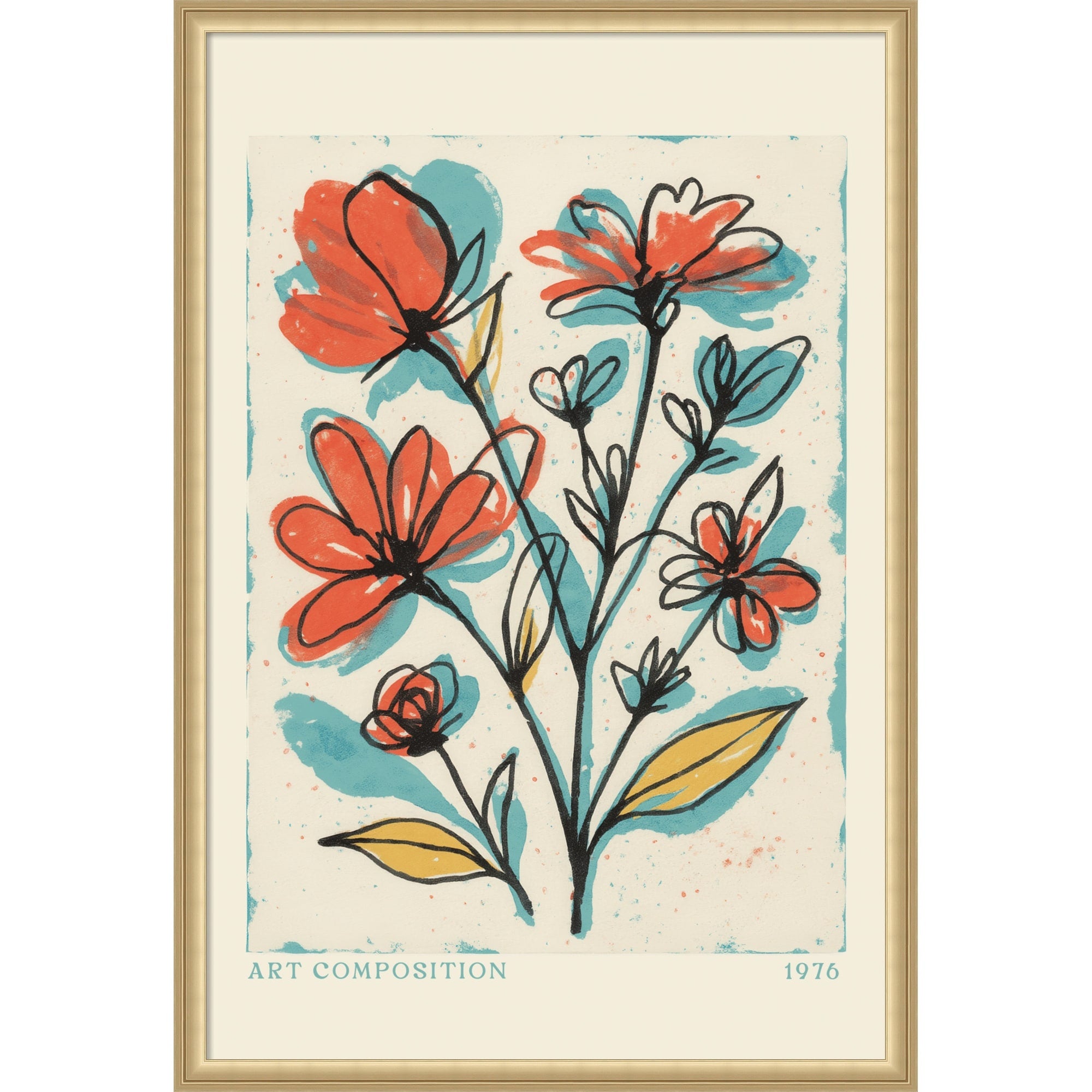 Blooming Sketches By Treechild Framed Mounted Canvas Wall Art Print