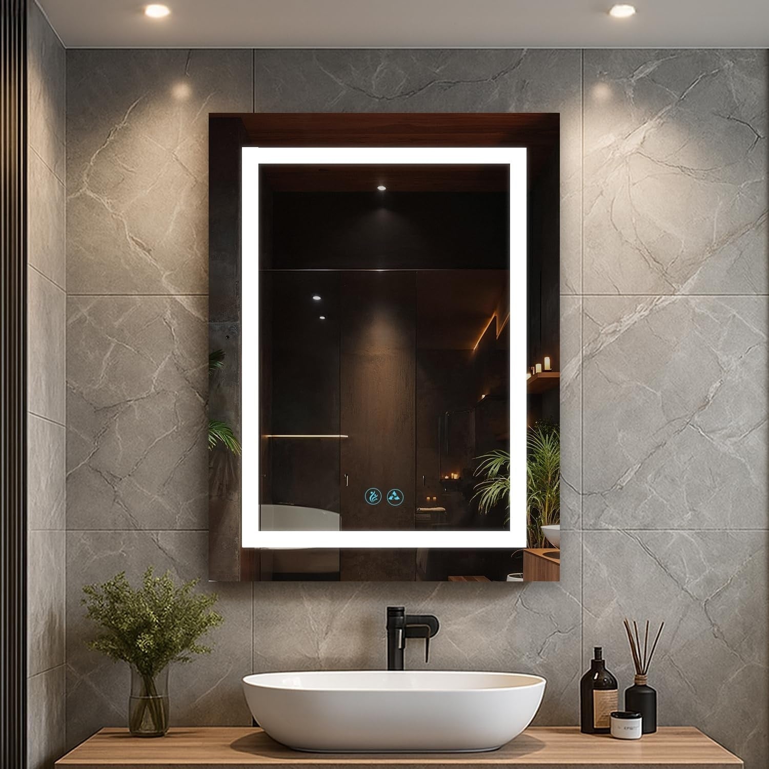 Led Medicine Cabinet With Lights Defogger Dimmer Outlets Usb 20X32