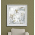Blowing Wishes I Custom Framed Print Blue White Grey Yellow Green Silver Gold