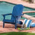 Blue Adirondack Chair Folding Patio Seating With Slatted Backrest Leisure Chair Reading Chair Leisure Chair