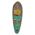 Blue Akoni African Wood Mask Ghana