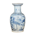 Blue And White Bird Vase With Dish Shaped Mouth