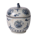 Blue And White Tai Chi Lidded Jar 10X10X11