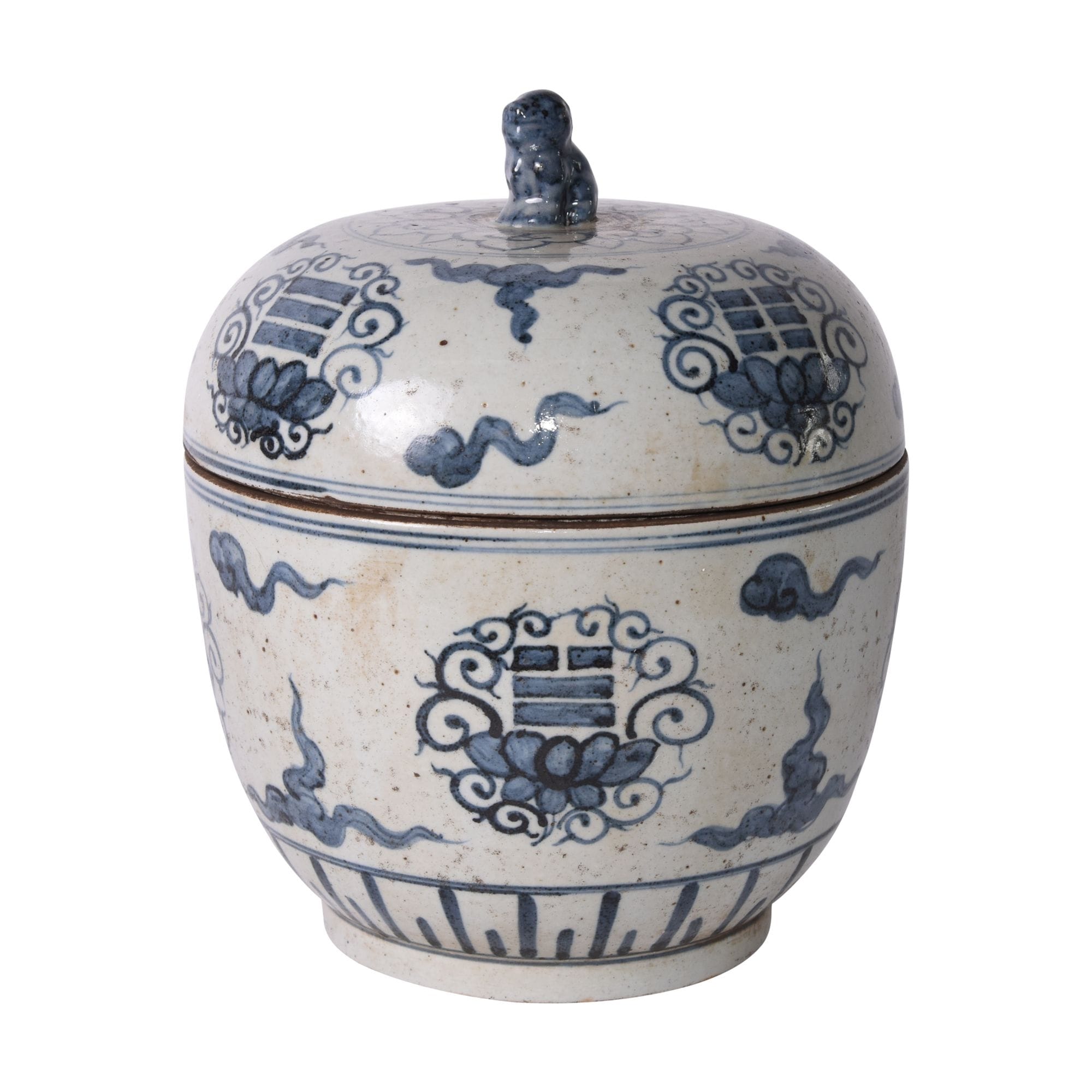 Blue And White Tai Chi Lidded Jar 10X10X11