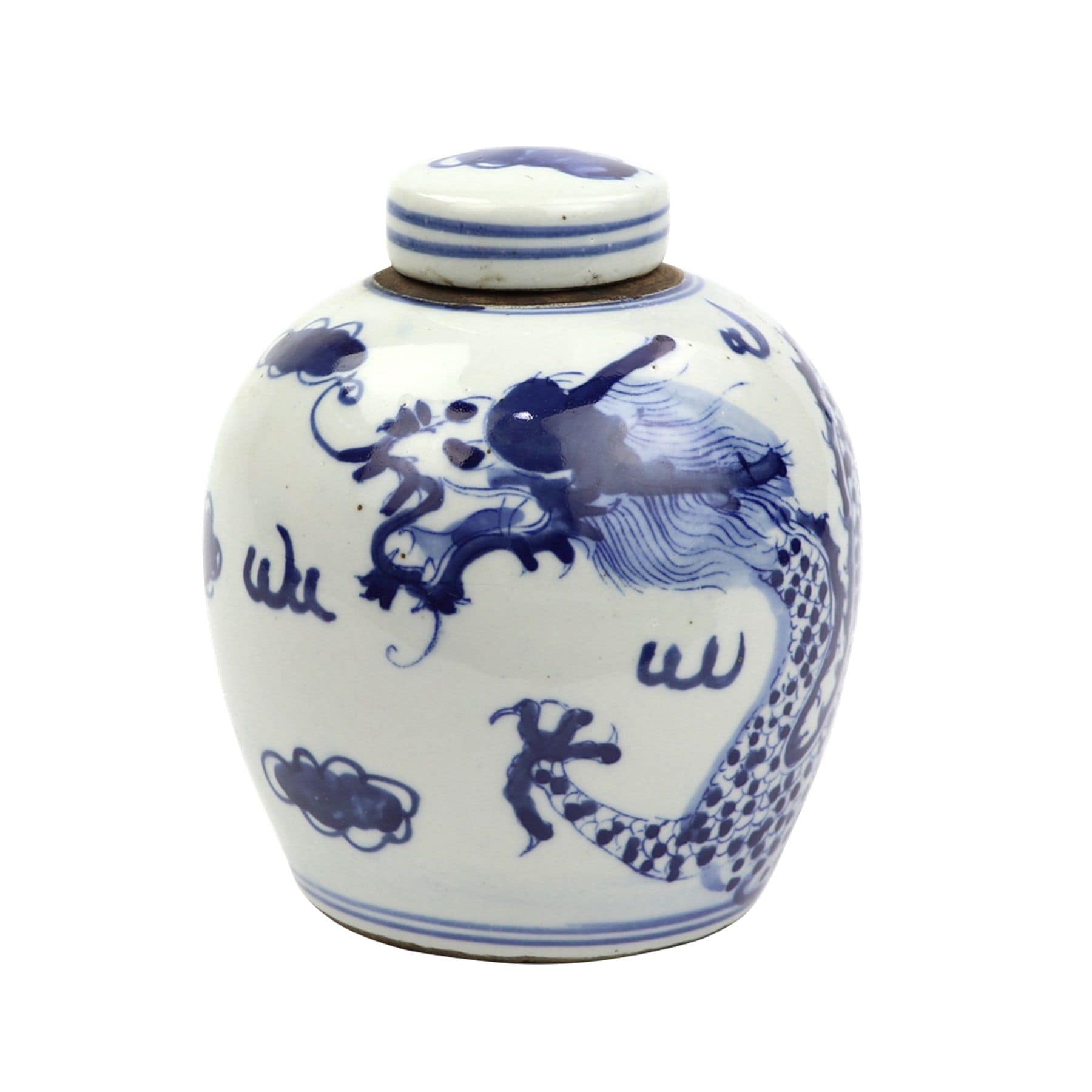 Blue And White Tiny Lid Mini Jar Dragon