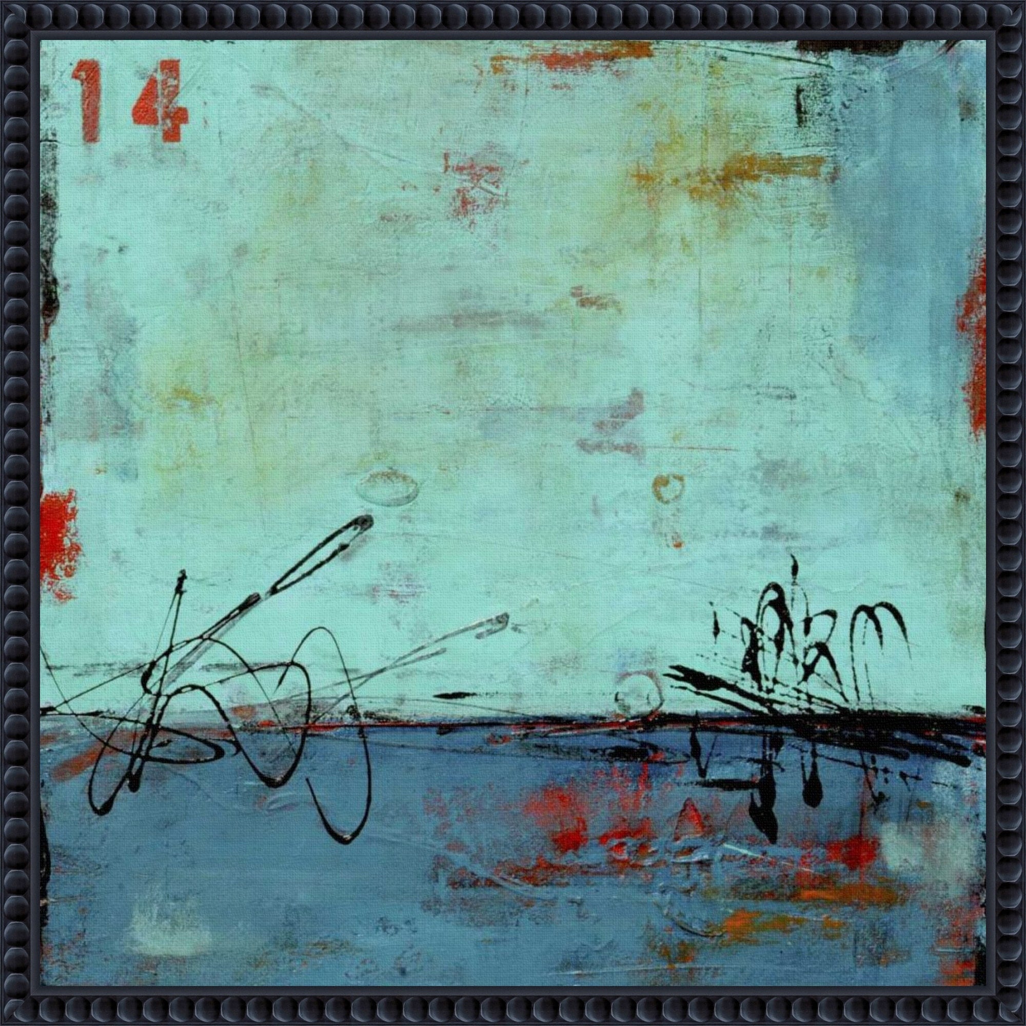 Blue Bay Marina No. 2 By Erin Ashley Framed Canvas Wall Art Print