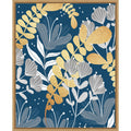 Blue Botanical Garden By Sannel Larson Framed Canvas Wall Art Print