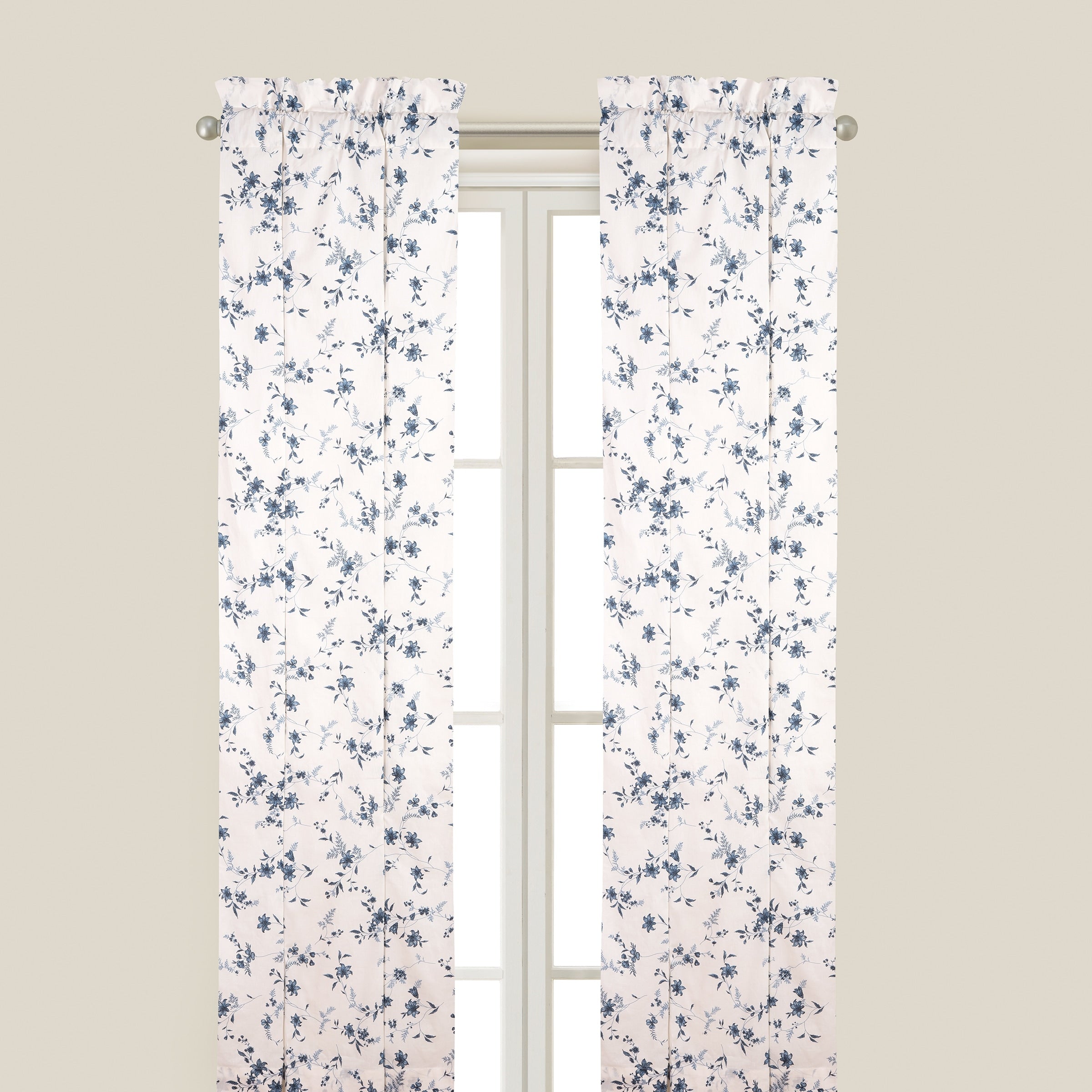 Blue Canton Curtain Panel 50 X 84