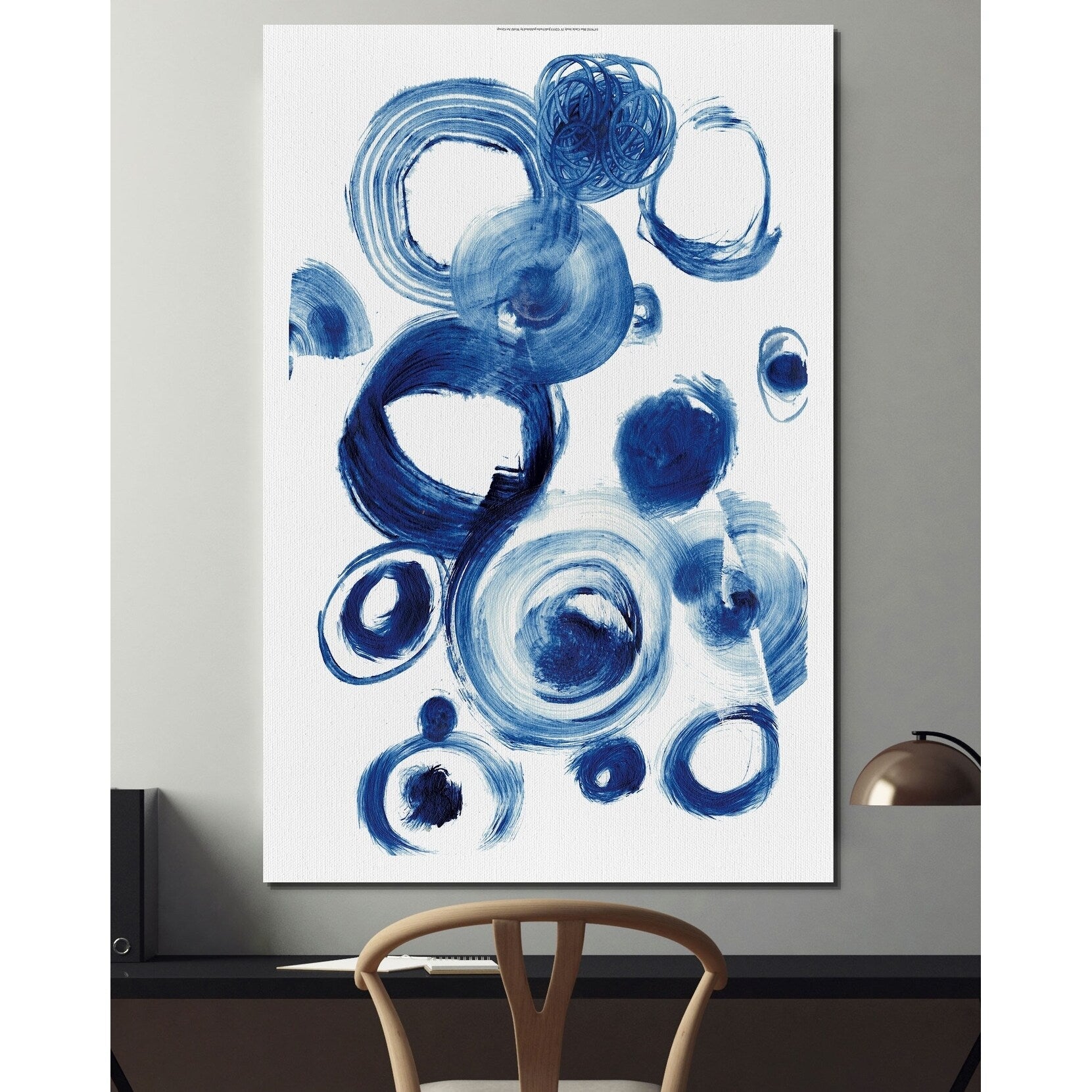 Blue Circle Study Iv Premium Gallery Wrapped Canvas