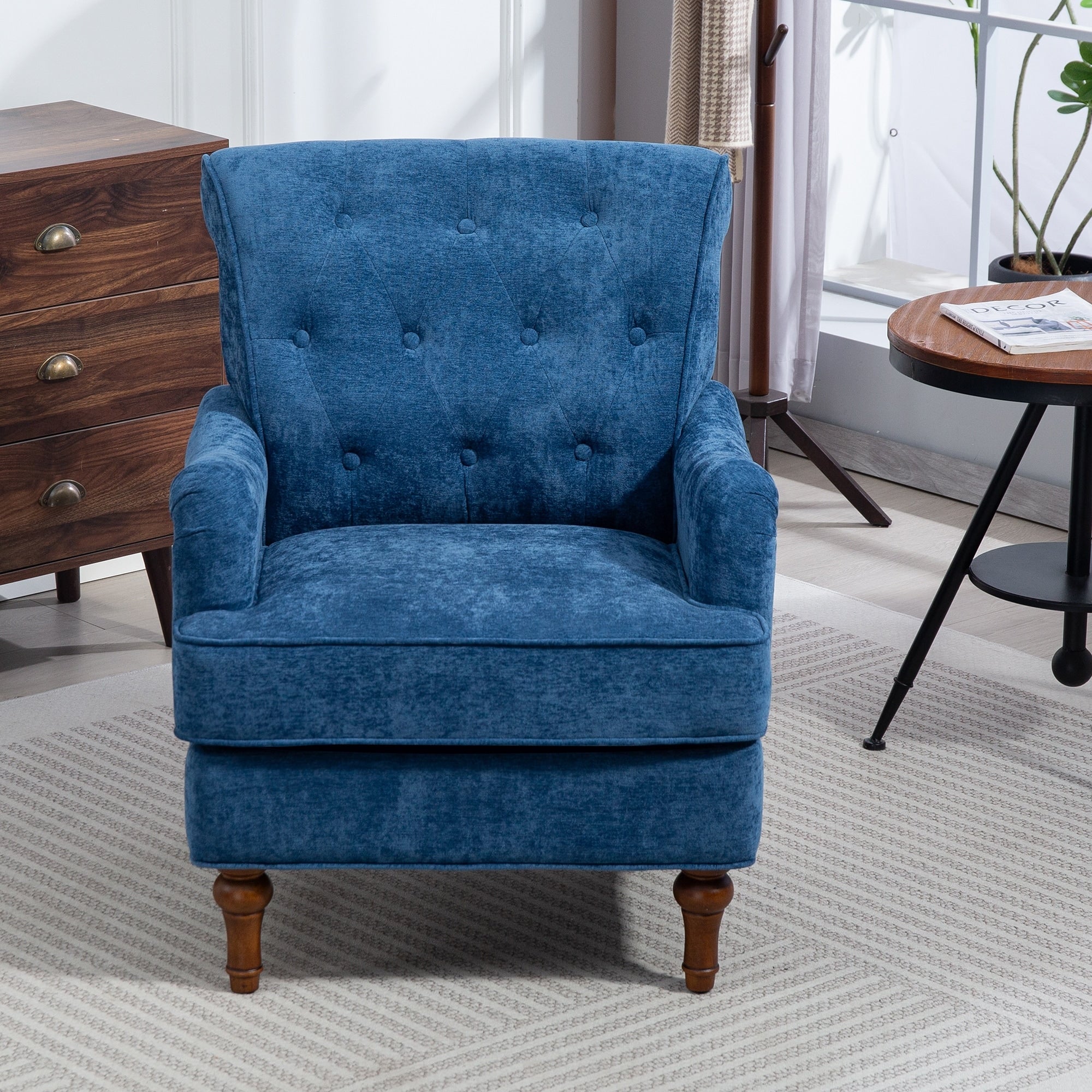 Blue Club Chair Side Chair Upholstered Chair With Armrests Padded Chair Reception Chair Dining Chair