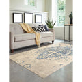 Blue Distressed Bohemian Moderno Medallion Rug 4 4 X 6 3
