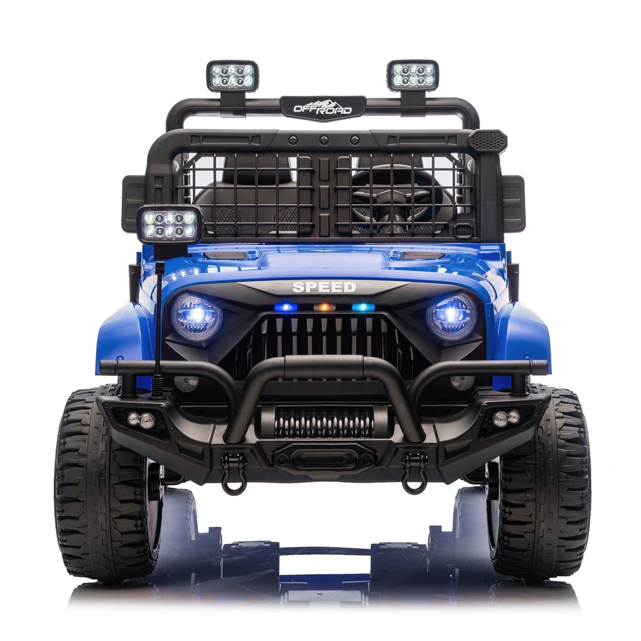 Blue Engineering Car Remote Control Kids Ride On Car With Bluetooth Electric Car Off Road Toy Car With Led Lights