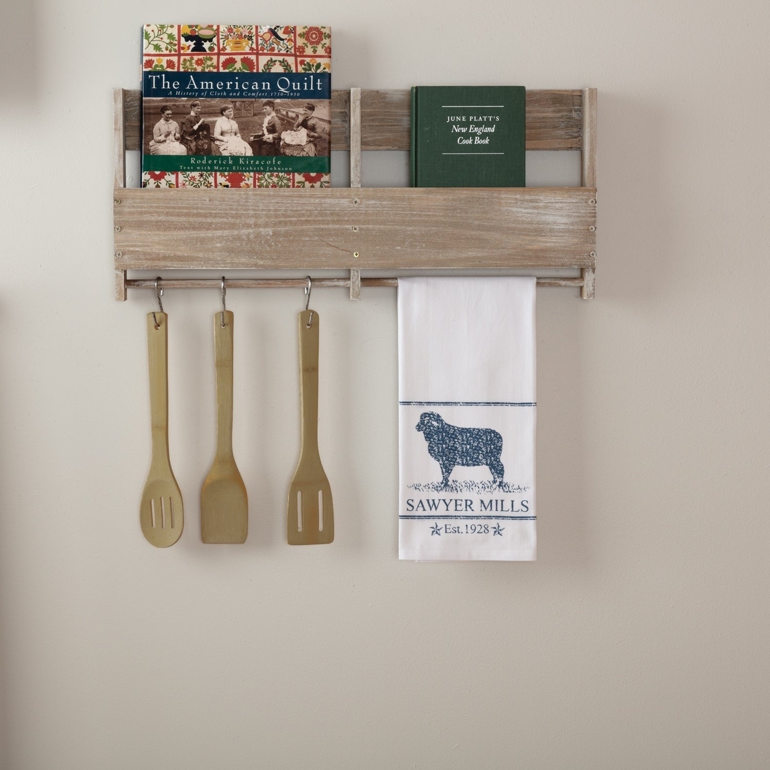 Vhc Brands Farmhouse Tabletop Miller Lamb Blue Cotton Fabric Loop Nature Print Stenciled Muslin Kitchen Towel