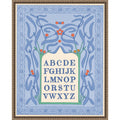 Blue Floral Alphabet By Wild Violets Framed Canvas Wall Art