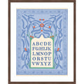 Blue Floral Alphabet By Wild Violets Wood Framed Wall Art Print