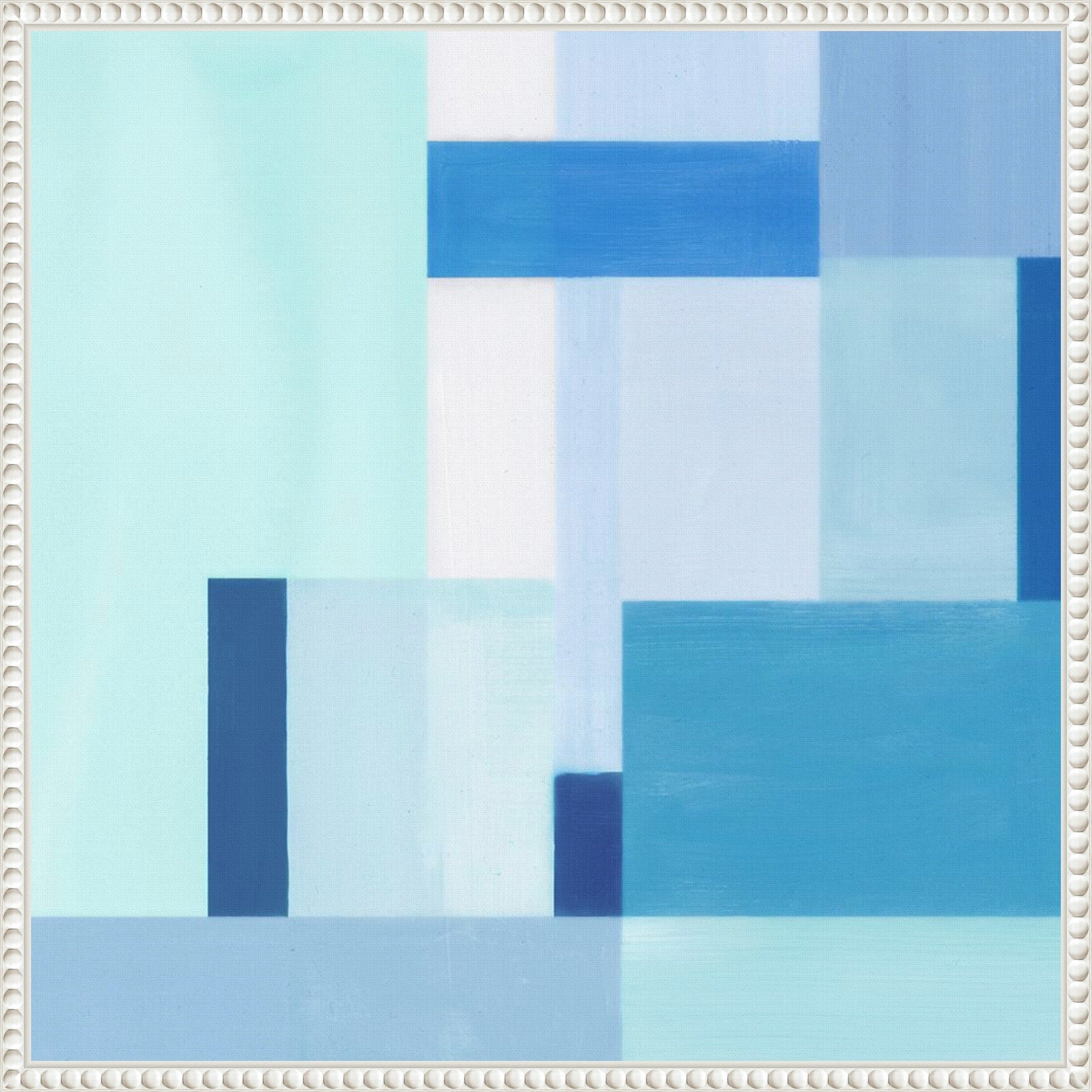 Blue Geometric Harmony Ii By Hannah Dawson Framed Canvas Wall Art